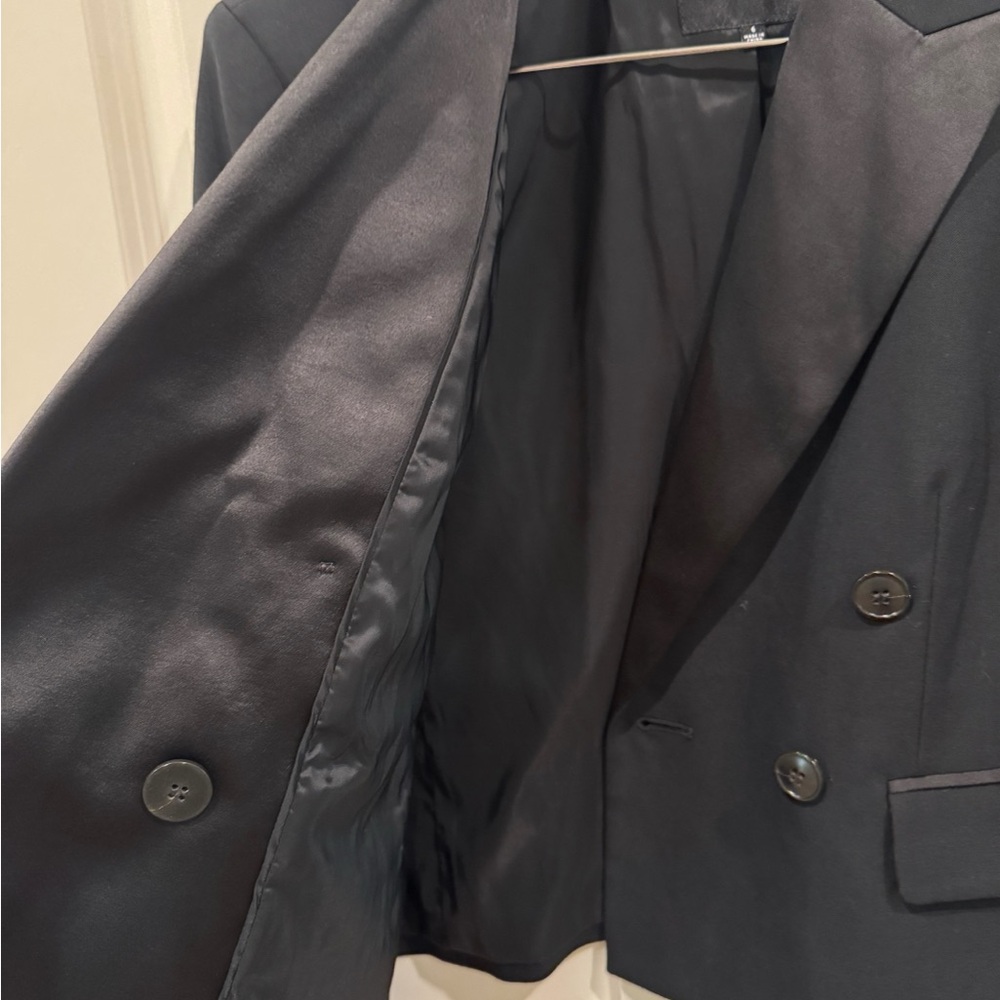 Madewell Black Cropped Double-Breasted Blazer - Picture 8 of 11